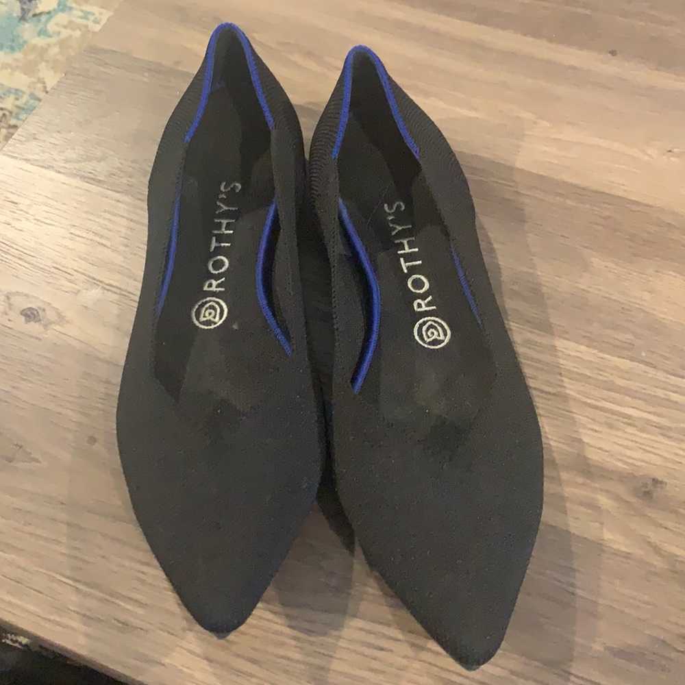 Rothy’s Black the Point  Flats Women’s 8.5